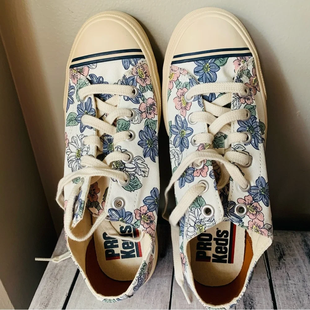 Keds Super 69 Recycled Unisex Super Recycled Canvas Floral Print Men 9/women 11 - Picture 2 of 6